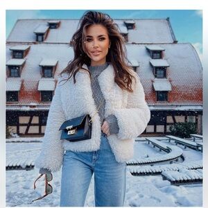 Zara Cream Teddy Jacket